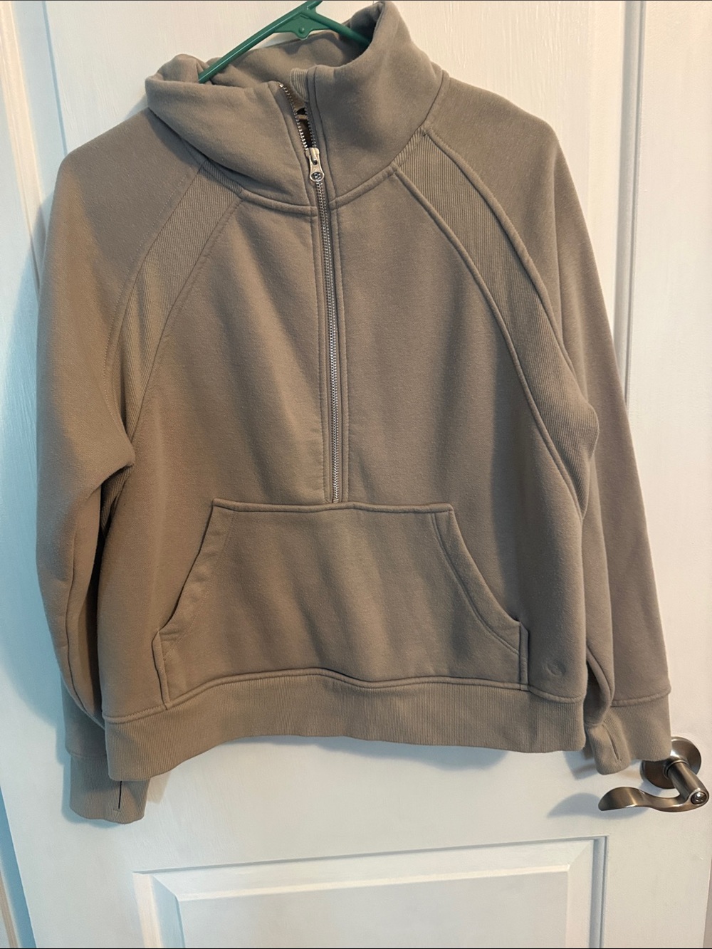 Danskin Taupe Half-Zip Fleece Pullover